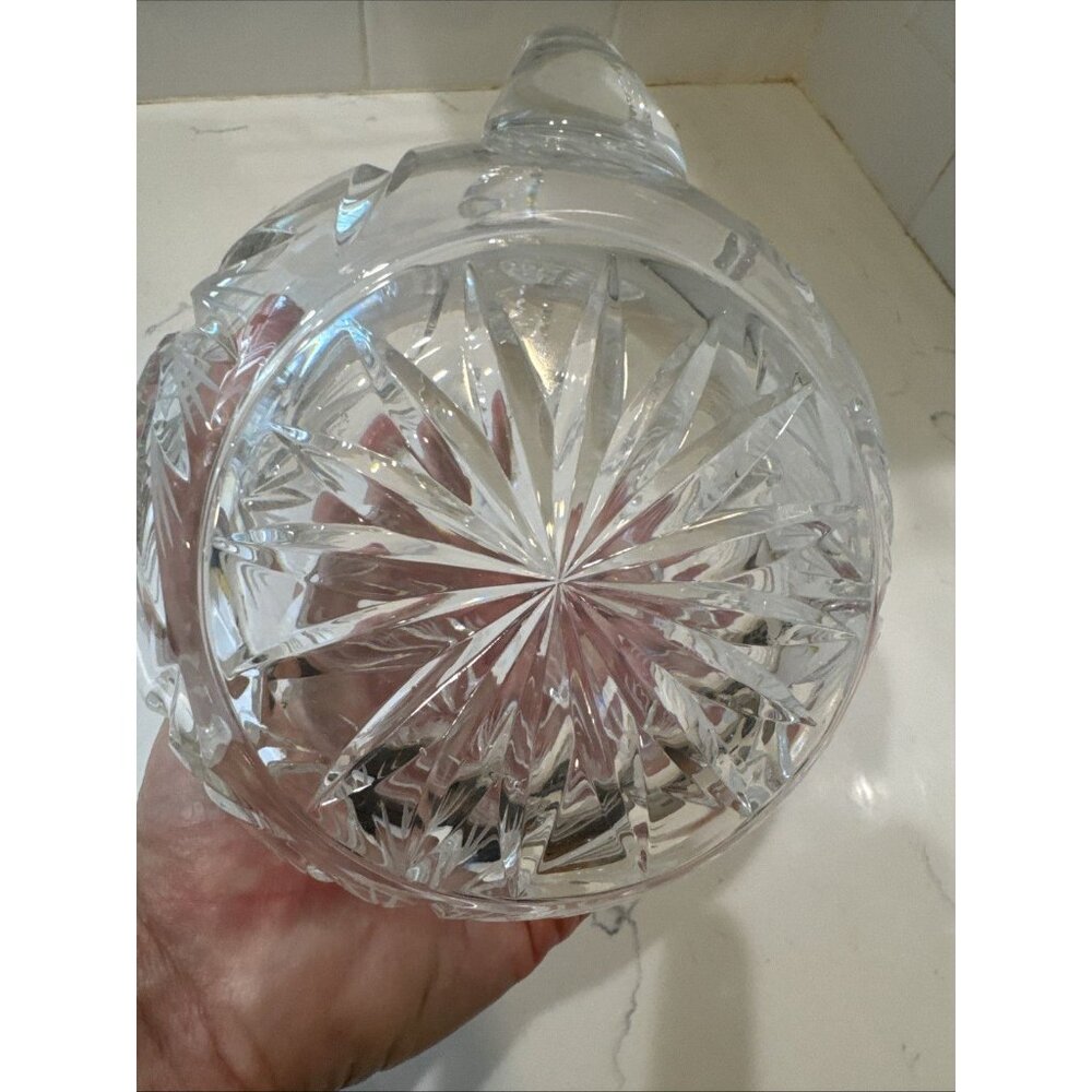 Vintage Beautiful Polish Cut Crystal Pinwheel Pattern 5" Pitcher - Picture 11 of 16